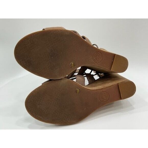 Lucky Brand Womens Joellen Wedge Sandals Open Toe Zip Up Desert Taupe Size 10M - Picture 9 of 12